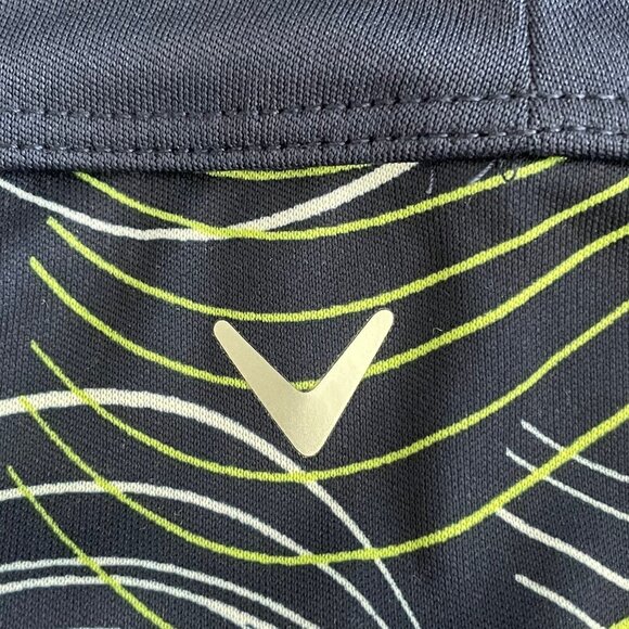 Callaway Opti-Dri Activewear Poly Golf Skirt/Skort Navy w Grn Wht Side Panels M - Picture 8 of 10